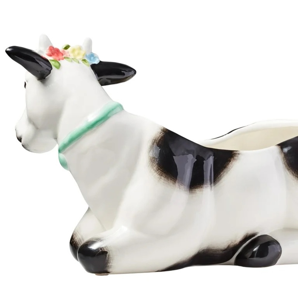2023 🌺 New Pioneer Woman Black & White Cow Ceramic Planter - Picture 3 of 10